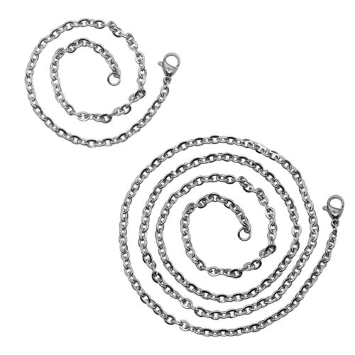 Cadena de acero inoxidable cadena de anclaje fina tierna 1,2mm pulsera mosquetón plateados collar