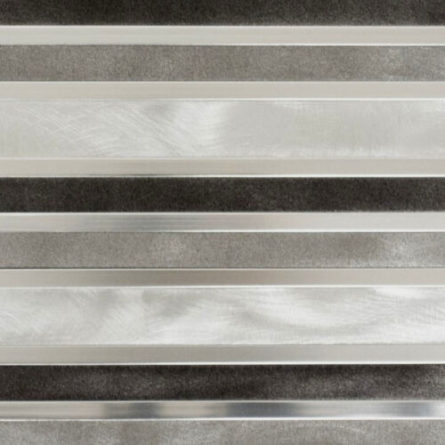 Mosaïque Carreau Aluminium Acier Inoxydable Long Mur Gris Noir art:49-0206_b1 Arc 