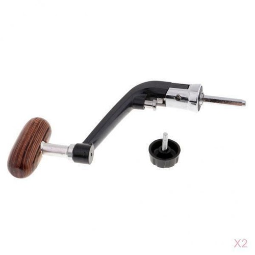 2 stücke Reel Griff Knob Metall Holz Kipphebel Griff für Spinning