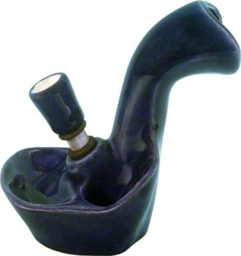 Water Smoking Hookah Bong Stash Tobacco Pipe BLUE #0784 Ceramic Glass Made USA 