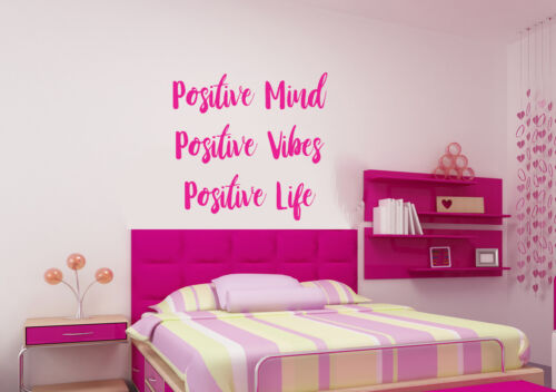 Positive Mind Positive Vibes Positive Life Wall Art Stickers Vinyls Quote Decals 