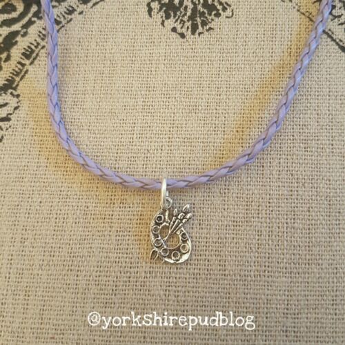 Artist Palette Charm Cord Necklace Purple Princess Rapunzel Tangled Party