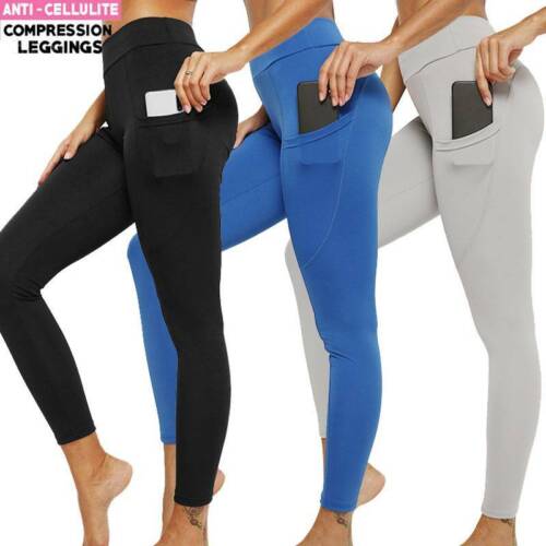 Hi-Waist Women Yoga Pants With Pocket Leggings Fitness Sport Gym Tight Jumpsuits
