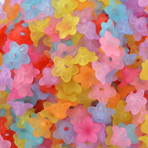 craft*diy 800 Mixte Perles Acrylique Dépolie Fleur 10x4mm