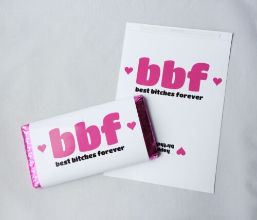 BBF BEST BITCHES FOREVER BIRTHDAY//LOVE YOU DAY GIFT GALAXY CHOCOLATE BAR WRAPPER