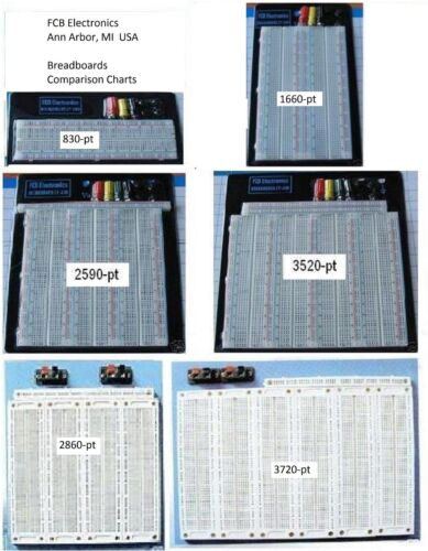 USA  *LARGE FCB*USA  2x 2590-pt Breadboard with 3 power post from Michigan
