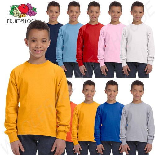 Fruit of the Loom Youth 5 oz 100/% Heavy Cotton HD Long Sleeve T-Shirt 4930B