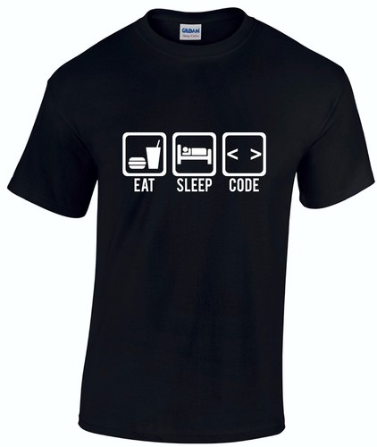 Eat Sleep Code Computer Programmer Funny Mens T-Shirt Christmas Gift FREE POST