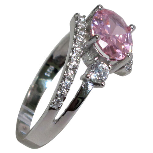 Cool Ovale Cut 2 CT Pink Sapphire STERLING 925 SILVER RING Taille 5-10 