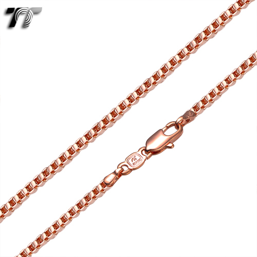 TT 9K Rose Gold Filled Box Chain Width 0.8-1.5mm Length 35-70cm CF103