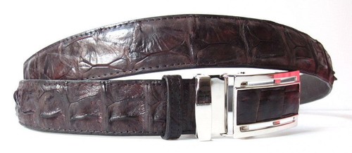 Genuine Real Backbone Crocodile Alligator Leather Skin Men/'s Brown Belt 35-45/"