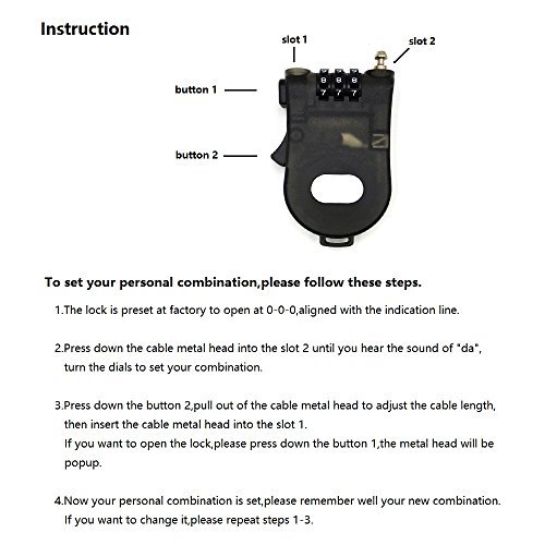 Crysto 3-Foot Retractable Cable Password Lock Fun Colors New