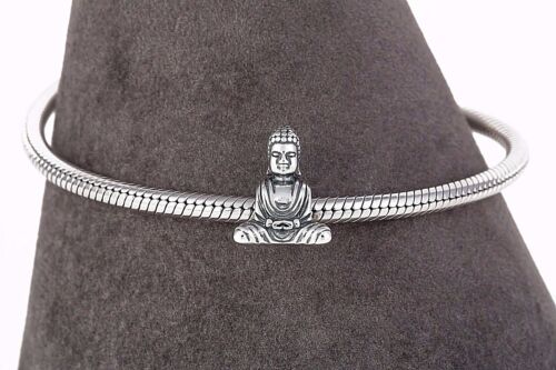 Smiling Buddha Charm For Bracelet,Silver Meditation Charm