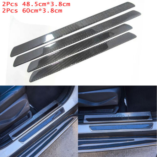4pcs fit for Nissan Car Door Sill Cover Carbon Fiber Plate Panel Step Protector