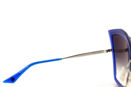 RARE New Authentic DITA CREATURE Cat Eye Electric Blue Silver Sunglasses 22035-C
