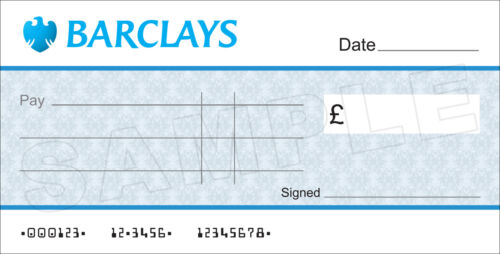 Grand vide Barclays chèque bancaire pour la charité//présentation