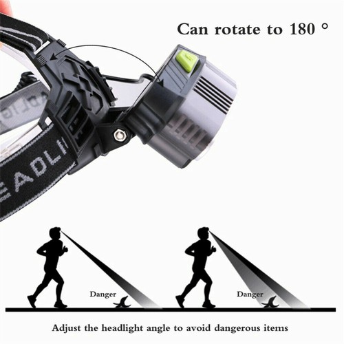 Military 6 Modes 900000LM Tactical Rechargeable Headlamp 18650 High Power Torch