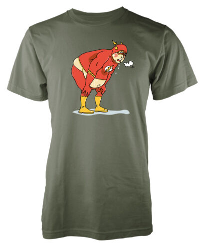 Funny Fat Flash Exhausted Superhero Marvellous Adult T-Shirt