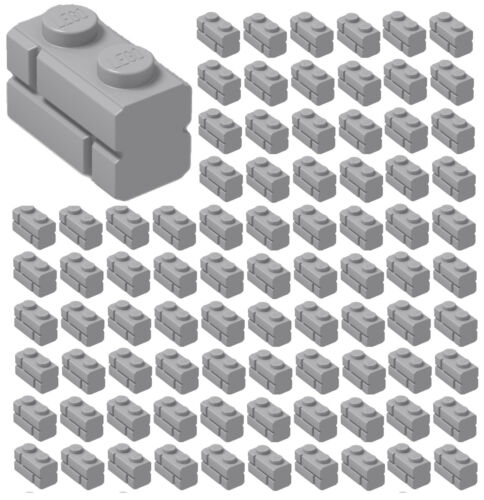 ☀️100x NEW LEGO 1x2 LIGHT BLUISH GRAY Modified Masonry Profile Bricks Wall 98283 
