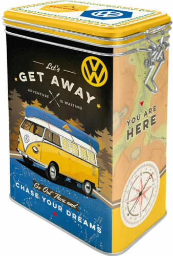 VW Campervan VDUB Camper Surf Bus Clip Top Tin Box Collectable Vintage FREE P+P 