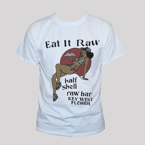 T Shirt Americana pin up punk adulte femme homme haut Drôle rude le manger Raw