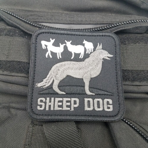 SHEEP DOG USA ARMY MORALE BADGE 3D TACTICAL EMBROIDERED SQUARE HOOK PATCH //02
