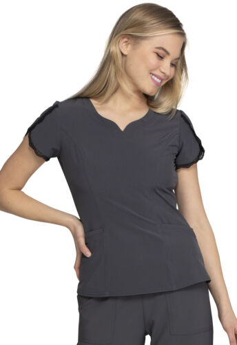 Pewter HeartSoul Scrubs V Neck Top HS760 PWPS