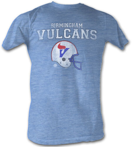 Birmingham Vulcans WFL Logo Men/'s Lightweight Tee Shirt Blue Heather Sizes S-2XL