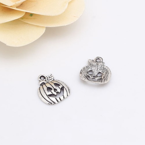10~100pcs New Halloween Pumpkin Lots of Tibetan Silver Tone Locks Charm Pendants