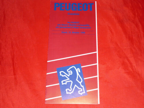 Peugeot 205 309 405 405 BREAK 605 505 break familial tarif pricelist 1990