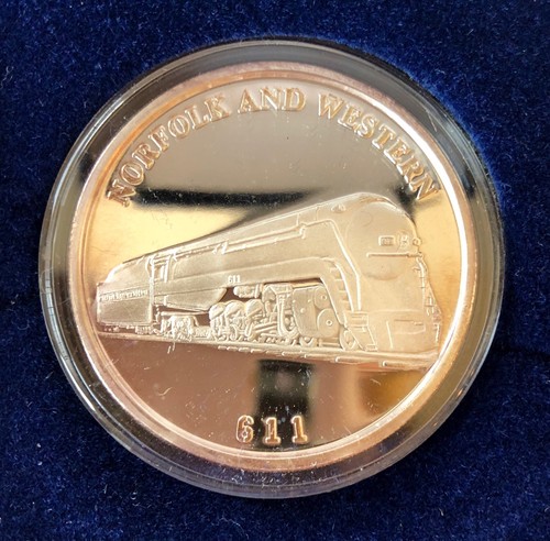 Norfolk and Western J Class 611 Denver CO .999 Silver 1 oz coin by Silver Images