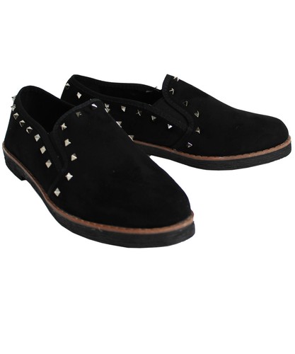 Womens Slip On Casual Loafers Studded Flat Ballerina Ladies Pumps Shoes Size 3-8
