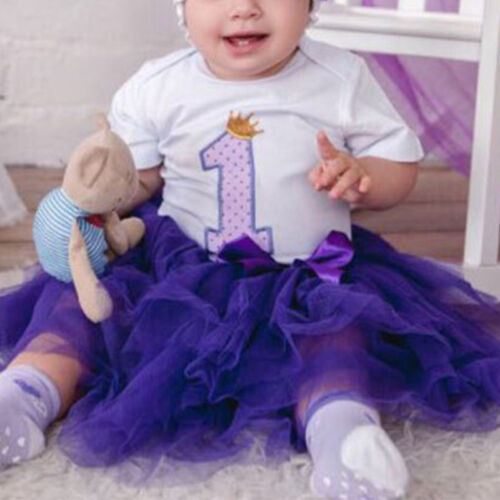 1 Jahre Geburtstag Partykleid Baby Mädchen Tüll Tutu Rock Kleider T-Shirt Sets 
