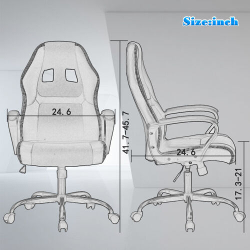 New Office Chair Gaming Chair Desk Ergonomic Leather Computer Chair w Metal Base