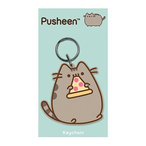 Genuine Pusheen Pizza Rubber Keyring Key Fob Gift Cute Kitten Cartoon Cat 