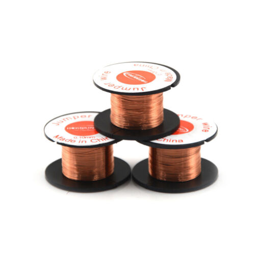 3 Rolle Magnet Draht AWG Gauge Emaillierte Kupferspule Wicklung 0,1 mm 