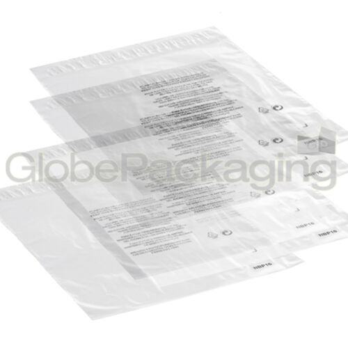 1000 x 14x18" CLEAR RE-PACKING Peel & Seal Mailing Poly Bags 350x450mm+40mm Lip