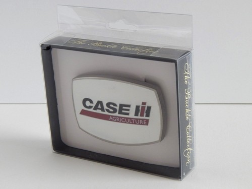Case IH Agriculture White Enamel Belt Buckle