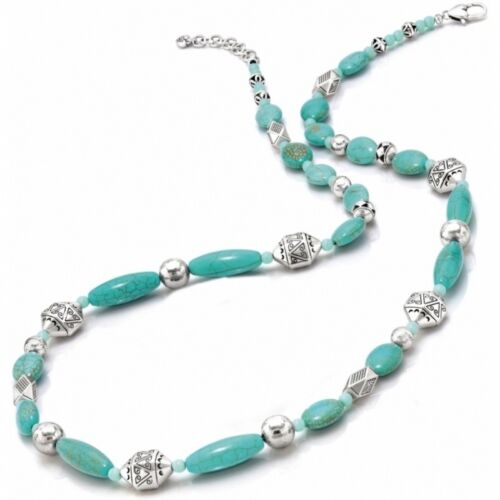 NWT Brighton MOJAVE Southwest Silver Turquoise LONG Necklace MSRP $98