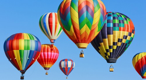Tempered Glass Photo Print Wall Art Picture Colorful Balloons Sky Prizma GWA0326