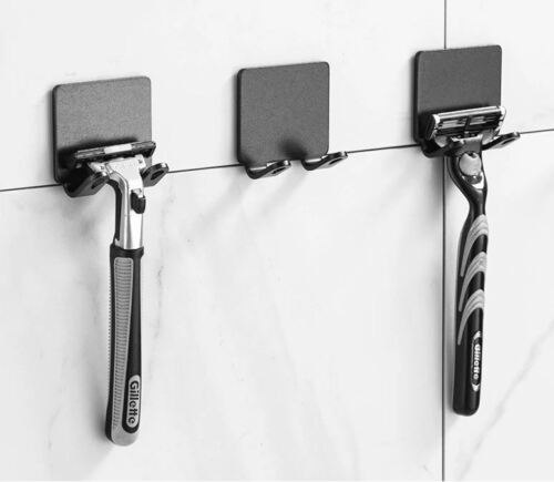 Punch  Razor Holder 2Pcs Storage Hook Wall Men Shaver Shelf Bathroom Accessories 