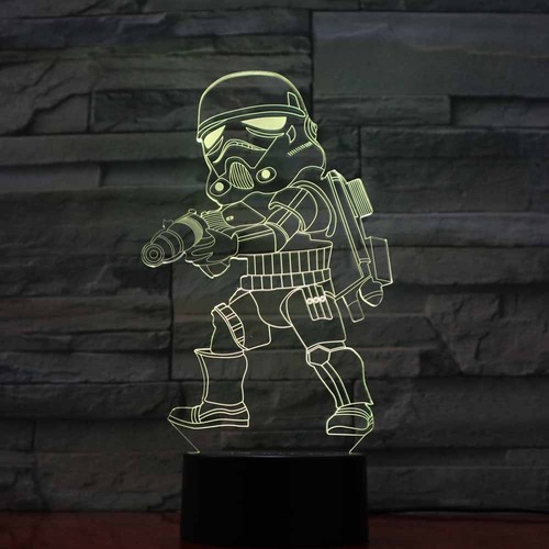 Stormtrooper Star Wars Death Star 3D Acrylic LED 7 Colour Night Light Touch Lamp