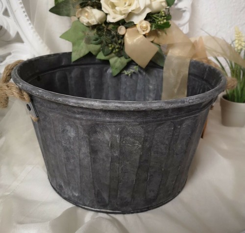 VASO Decorazione Bricco Latte Bricco pflanzschale VASO METALLO ZINCO ZINCO vasca