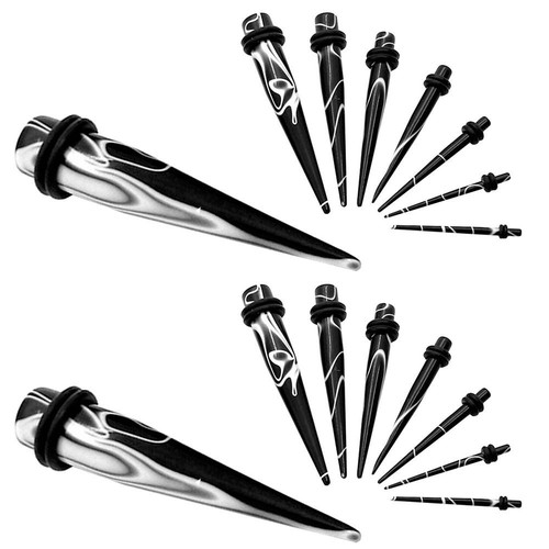 Zweier Set Dehnstäbe Piercing Acryl Dehnungsset Dehner Stab Plug Expander Tunnel