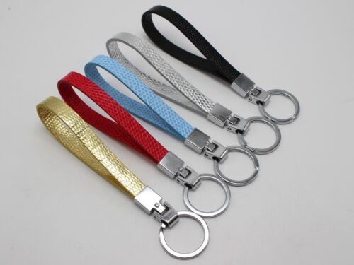 5 Stainless Steel Key Ring with Synthetic leather Band Fit 10mm Slide Charm 