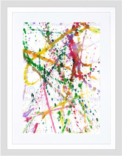 ABSTRACT WATERCOLOR PAINT SPLAT BLACK FRAME FRAMED ART PRINT PICTURE B12X9148
