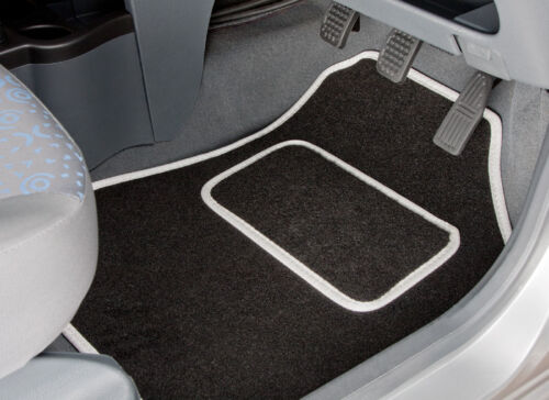 2008-2011 FORD FIESTA MK6 TWIST CLIPS 1084 TAILORED CAR MATS WITH WHITE TRIM