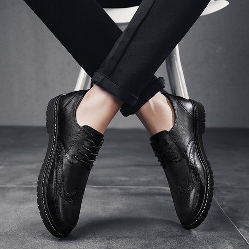 Details about / Retro Mens Dress Formal Business Leather Shoes Work Oxfords Lace up Party Flat D