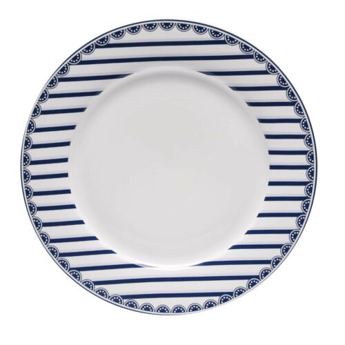 Boutique Kitchen Bleu Toile Dinner Plate Unisex Pattern