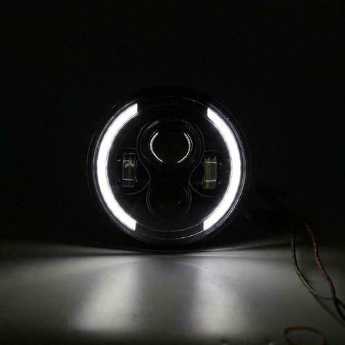 1PCS 7/" Motorcycle Headlight CREE LED Turn Signal Light For Harley Cafe Racer
